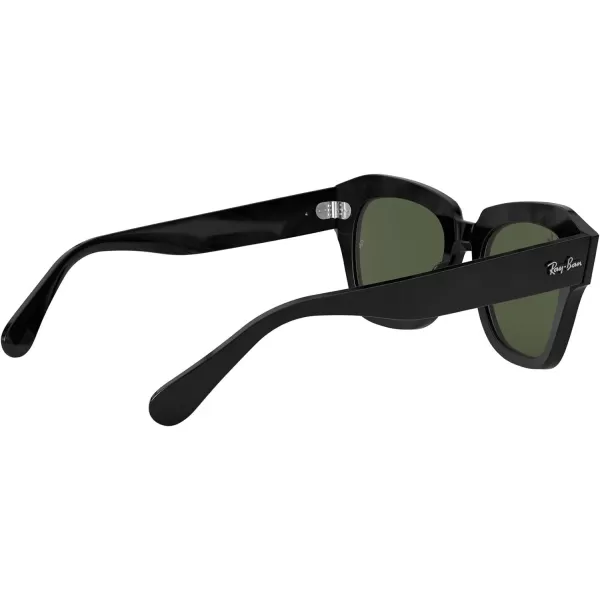 RayBan RB2186 State Street Square SunglassesBlackG15 Green