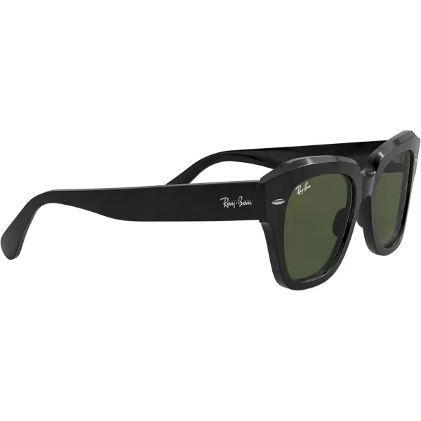 RayBan RB2186 State Street Square SunglassesBlackG15 Green