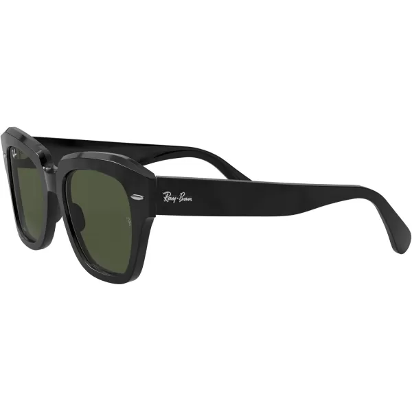 RayBan RB2186 State Street Square SunglassesBlackG15 Green