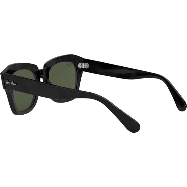 RayBan RB2186 State Street Square SunglassesBlackG15 Green