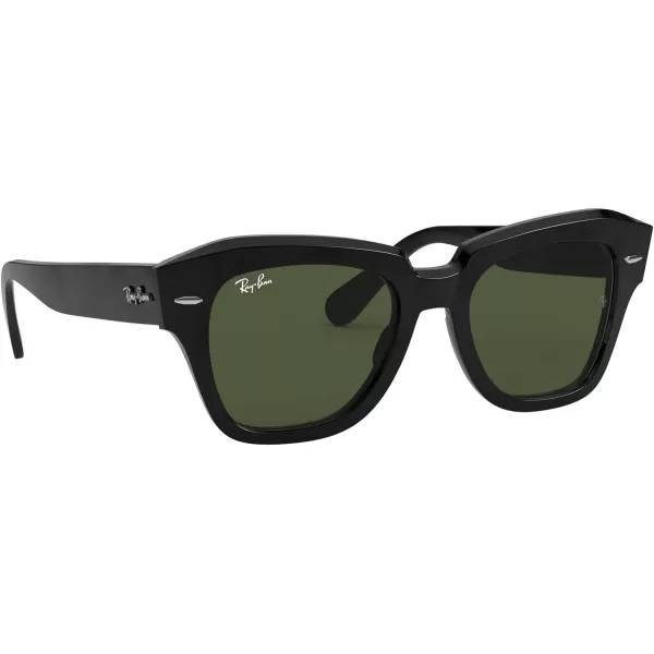 RayBan RB2186 State Street Square SunglassesBlackG15 Green