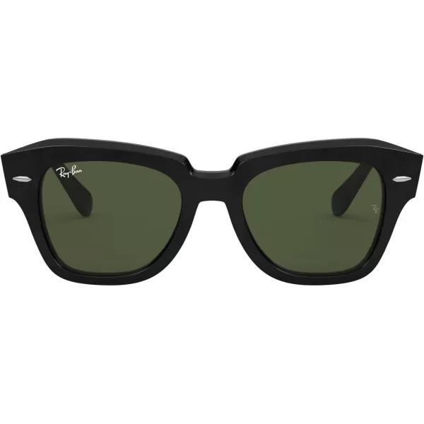 RayBan RB2186 State Street Square SunglassesBlackG15 Green