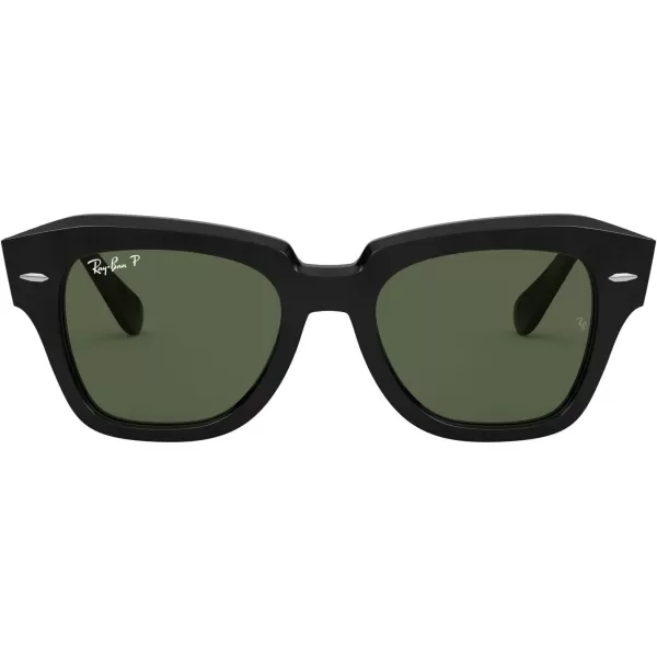 RayBan RB2186 State Street Square SunglassesBlackG15 Green Polarized