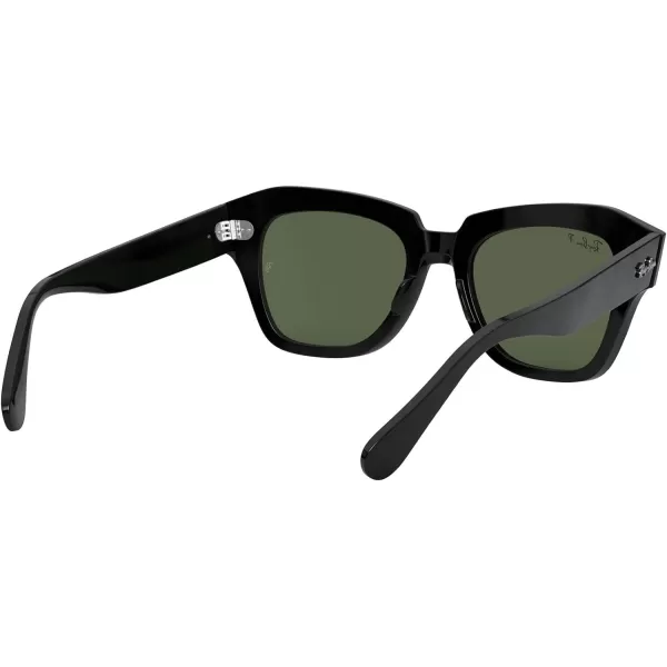 RayBan RB2186 State Street Square SunglassesBlackG15 Green Polarized