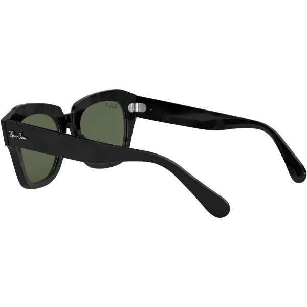 RayBan RB2186 State Street Square SunglassesBlackG15 Green Polarized