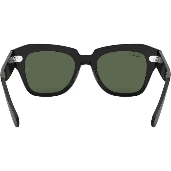 RayBan RB2186 State Street Square SunglassesBlackG15 Green Polarized