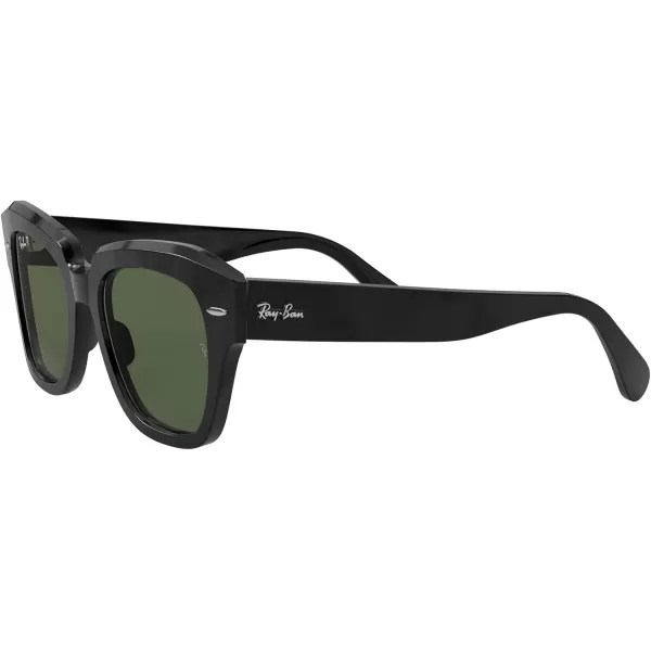 RayBan RB2186 State Street Square SunglassesBlackG15 Green Polarized