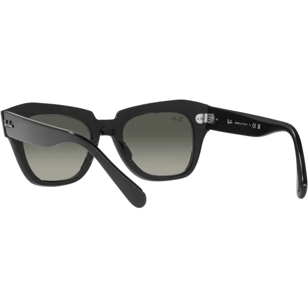 RayBan RB2186 State Street Square SunglassesBlackGrey Gradient