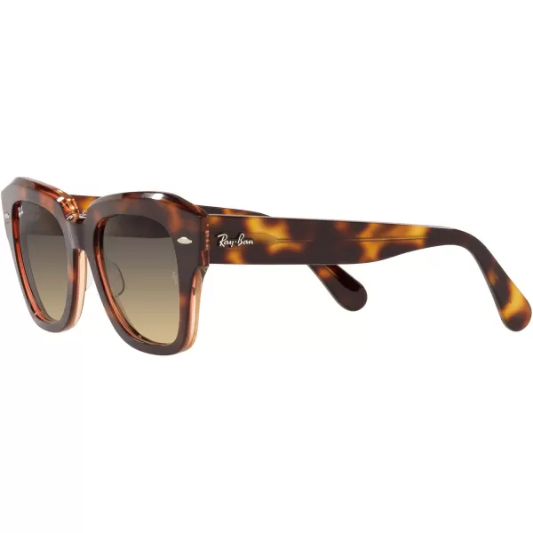 RayBan RB2186 State Street Square SunglassesHavana on Transparent PinkBrown Vintage