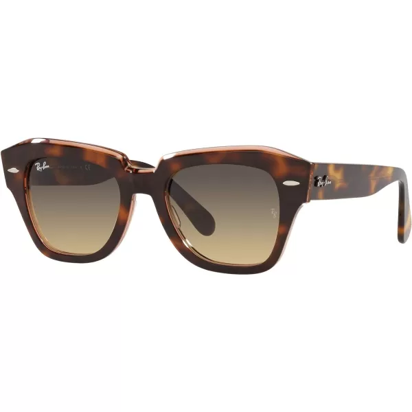 RayBan RB2186 State Street Square SunglassesHavana on Transparent PinkBrown Vintage