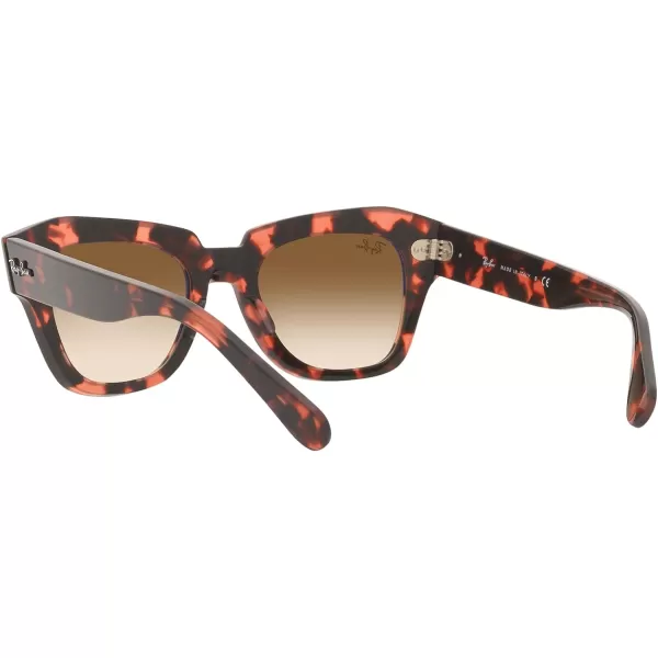 RayBan RB2186 State Street Square SunglassesPink HavanaBrown Gradient