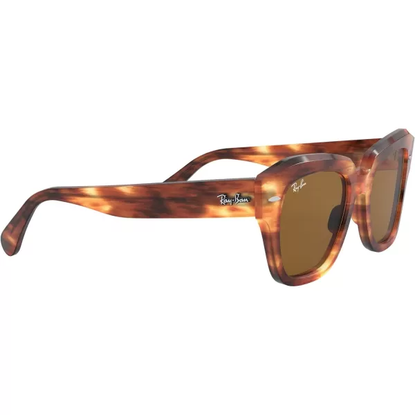 RayBan RB2186 State Street Square SunglassesStriped HavanaB15 Brown