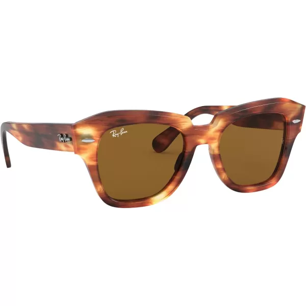 RayBan RB2186 State Street Square SunglassesStriped HavanaB15 Brown