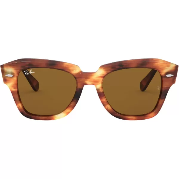 RayBan RB2186 State Street Square SunglassesStriped HavanaB15 Brown