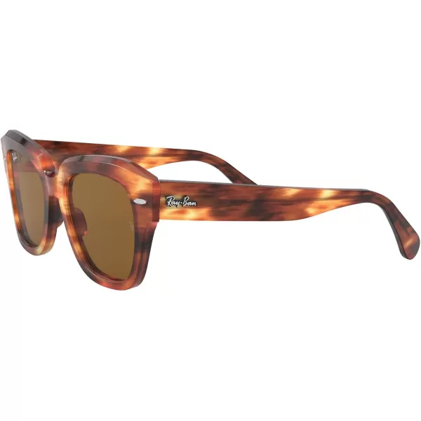 RayBan RB2186 State Street Square SunglassesStriped HavanaB15 Brown