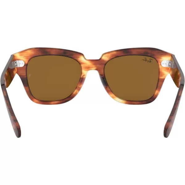 RayBan RB2186 State Street Square SunglassesStriped HavanaB15 Brown