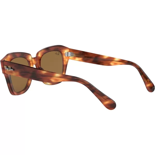 RayBan RB2186 State Street Square SunglassesStriped HavanaB15 Brown