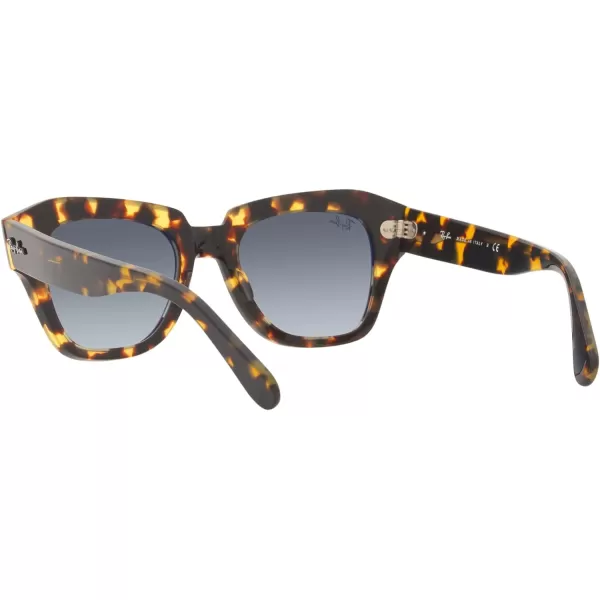 RayBan RB2186 State Street Square SunglassesYellow HavanaLight Blue Gradient Grey