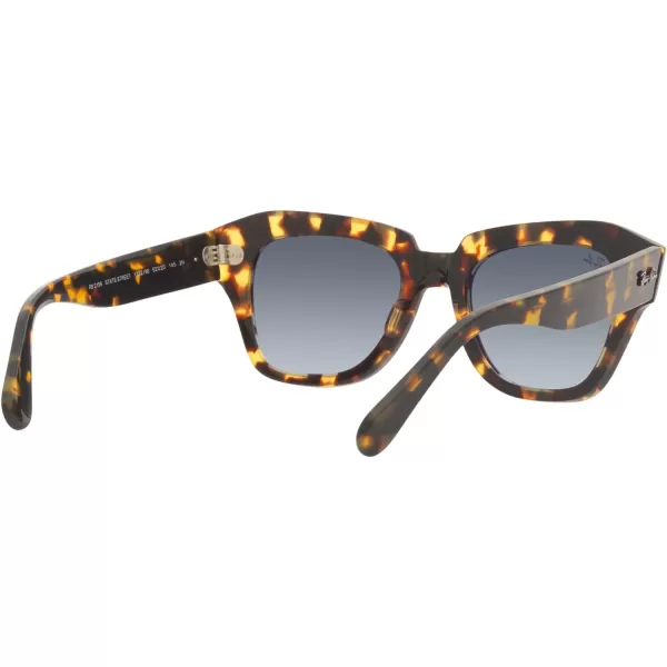 RayBan RB2186 State Street Square SunglassesYellow HavanaLight Blue Gradient Grey