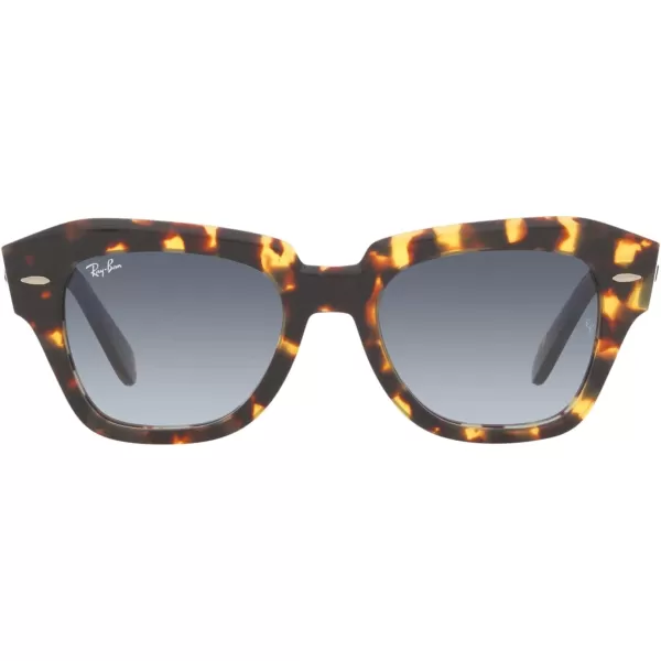 RayBan RB2186 State Street Square SunglassesYellow HavanaLight Blue Gradient Grey