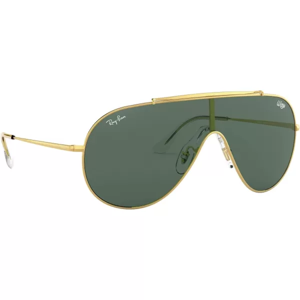 RayBan RB3597 Wings Shield SunglassesGoldDark Green