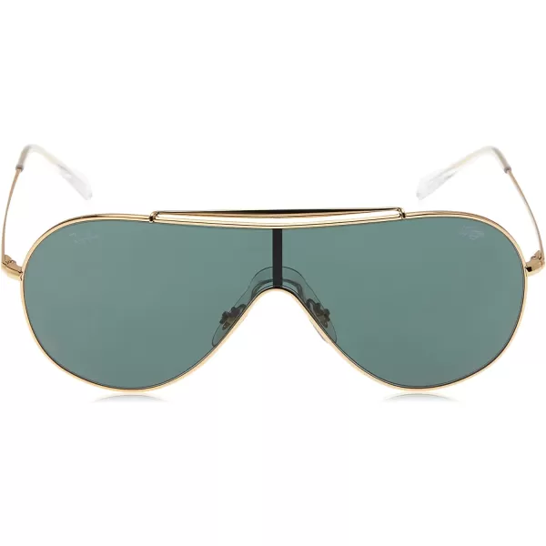 RayBan RB3597 Wings Shield SunglassesGoldDark Green