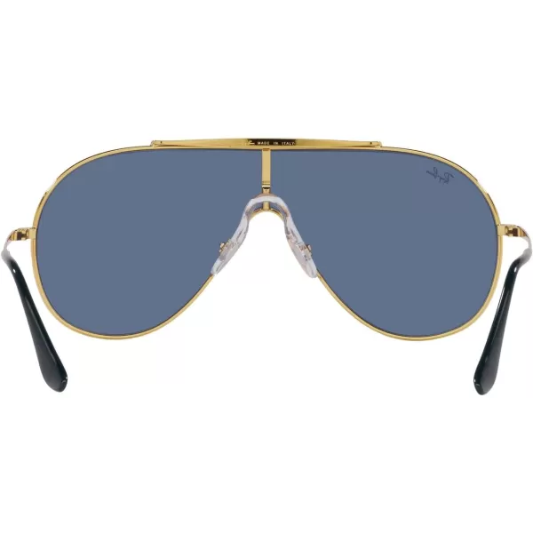 RayBan RB3597 Wings Shield SunglassesLegend GoldDark Blue