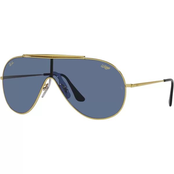 RayBan RB3597 Wings Shield SunglassesLegend GoldDark Blue