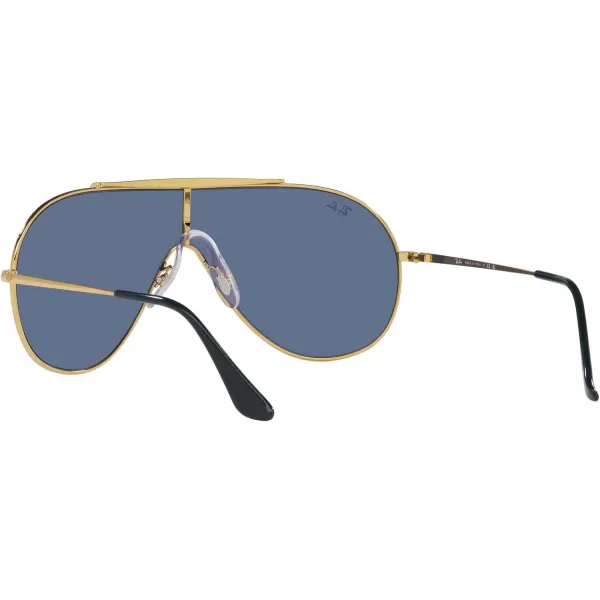 RayBan RB3597 Wings Shield SunglassesLegend GoldDark Blue