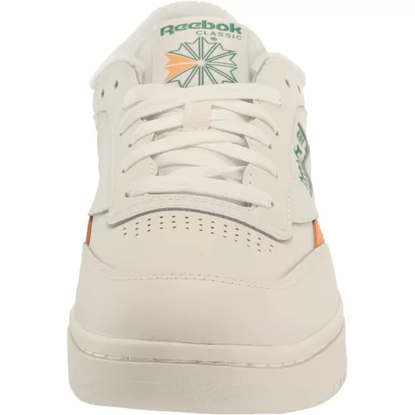 Reebok Womens Club C Geo Mid SneakerChalkGlen GreenPeach Fuzz