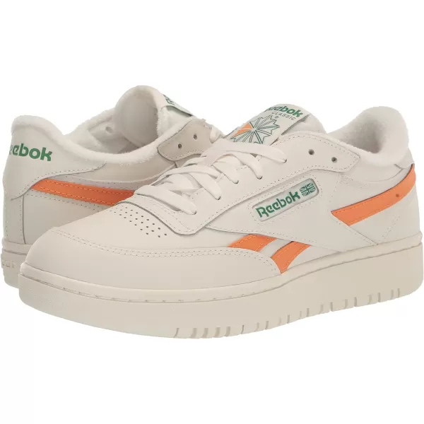 Reebok Womens Club C Geo Mid SneakerChalkGlen GreenPeach Fuzz