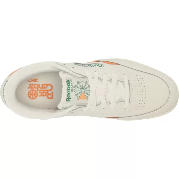 Reebok Womens Club C Geo Mid SneakerChalkGlen GreenPeach Fuzz