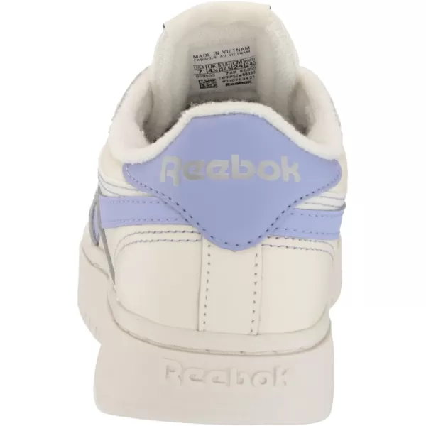 Reebok Womens Club C Geo Mid SneakerChalkLilac GlowSilver Metallic