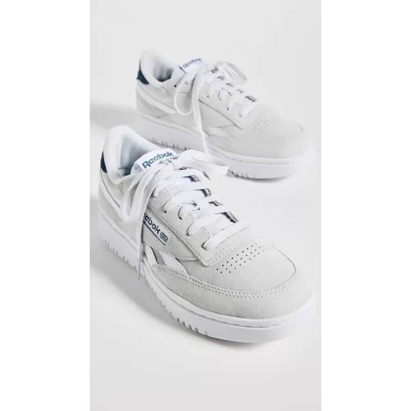 Reebok Womens Club C Geo Mid SneakerCold GreyWhiteHoops Blue