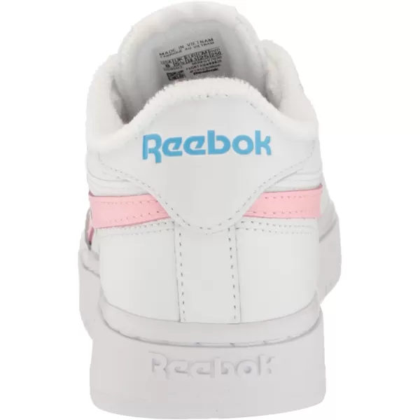 Reebok Womens Club C Geo Mid SneakerFtwr WhitePink GlowRadiant Aqua