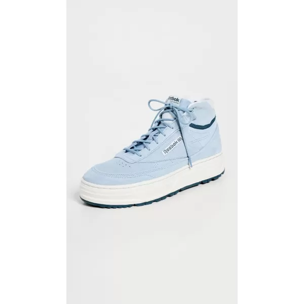 Reebok Womens Club C Geo Mid SneakerGreyChalkHoops Blue