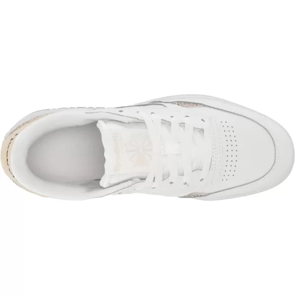 Reebok Womens Club C Geo Mid SneakerWhiteStuccoGum