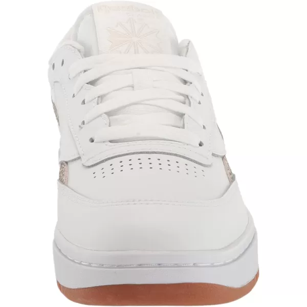 Reebok Womens Club C Geo Mid SneakerWhiteStuccoGum