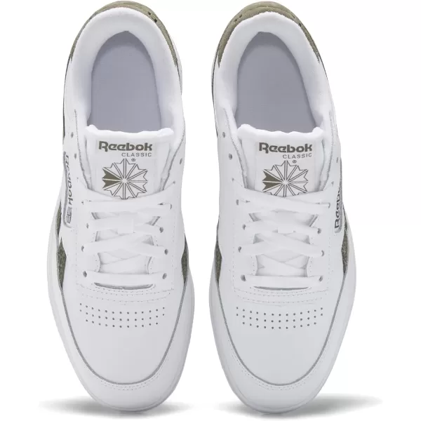 Reebok Womens Club C Geo Mid SneakerWhiteStuccoGum