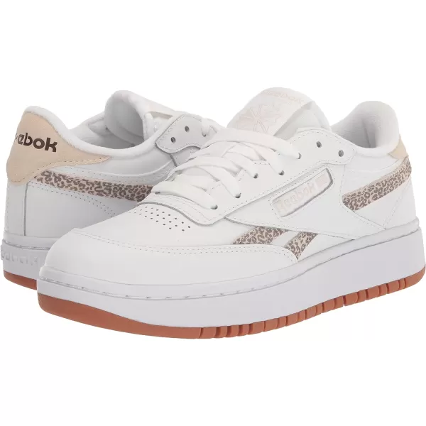 Reebok Womens Club C Geo Mid SneakerWhiteStuccoGum