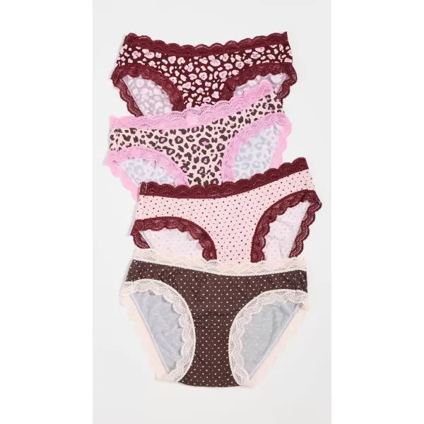 Stripe ampamp Stare Womens The Original Knickers 4 PackRouge Leopard