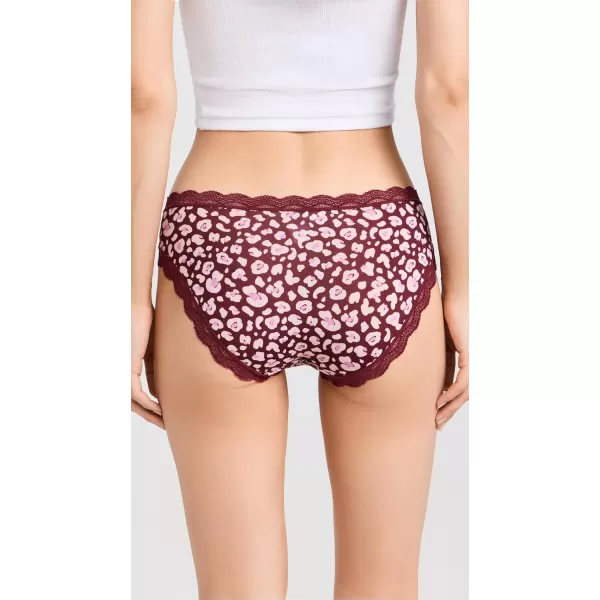 Stripe ampamp Stare Womens The Original Knickers 4 PackRouge Leopard