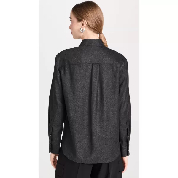 Theory Womens Classic Menswear ShirtNew Charcoal Melange