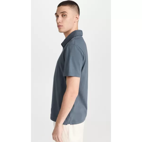 Vince Mens Garment Dye SS PoloWashed Night Sky