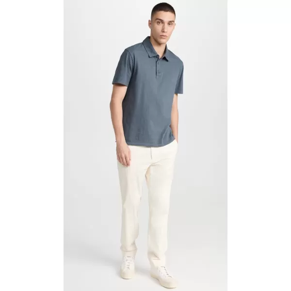 Vince Mens Garment Dye SS PoloWashed Night Sky