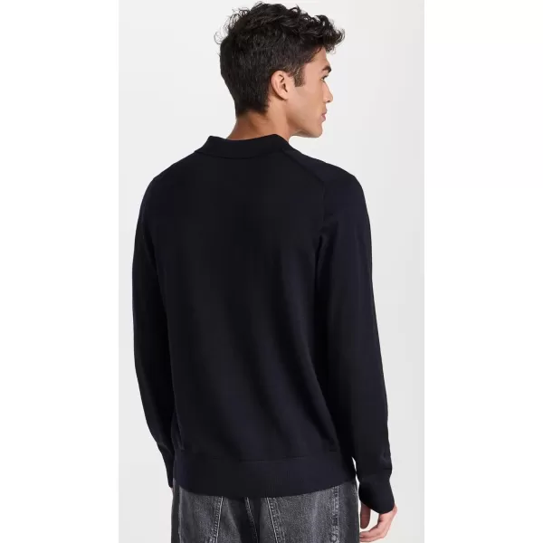 Vince Mens Merino LS Johnny CollarCoastal Blue