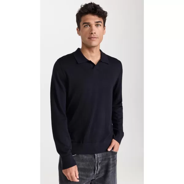 Vince Mens Merino LS Johnny CollarCoastal Blue