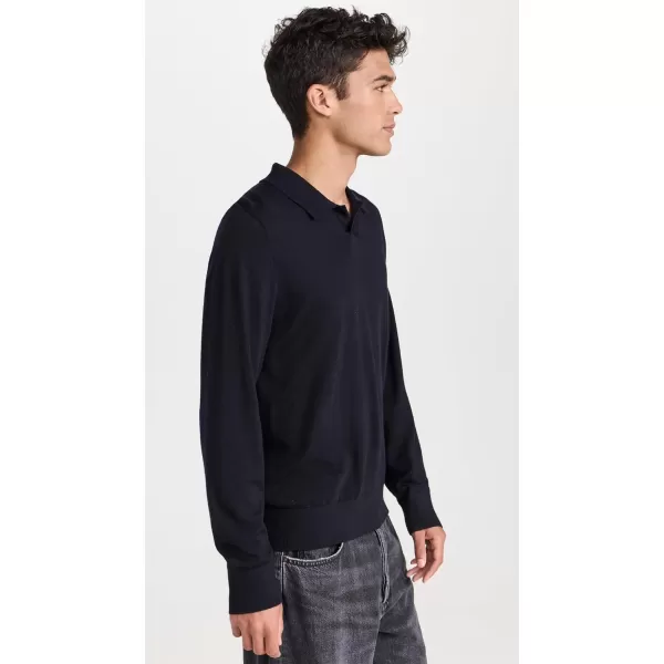 Vince Mens Merino LS Johnny CollarCoastal Blue