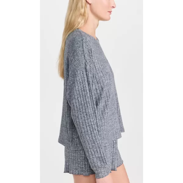 Z SUPPLY Womens Daydream Rib Long Sleeve TopCharcoal Heather