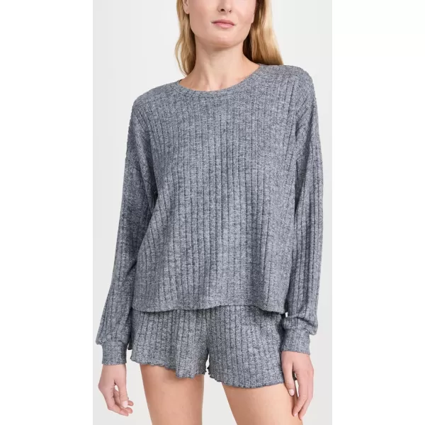 Z SUPPLY Womens Daydream Rib Long Sleeve TopCharcoal Heather